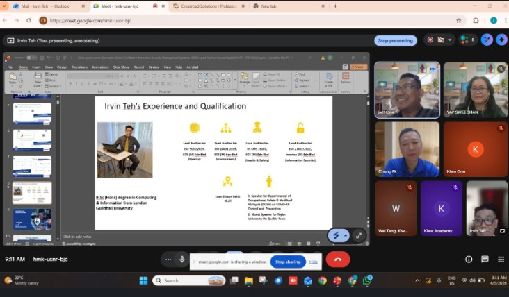Online ISO 27001 Lead Auditor course delivered by Irvin T.